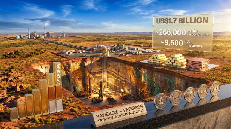 Greatland Resources Havieron FID and $500 million debt facility infographic