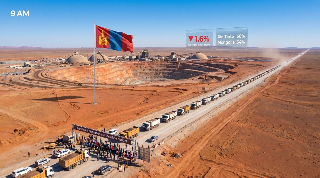Rio Tinto Mongolia copper mine protests blockade