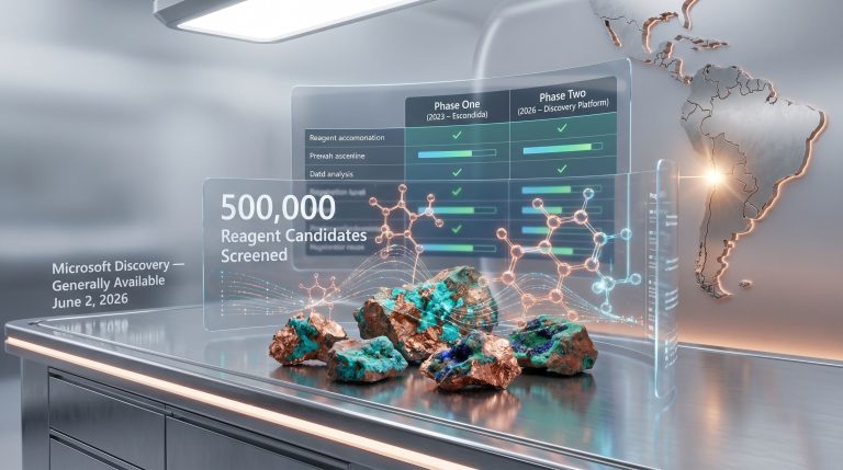 BHP copper leaching with Microsoft discovery platform visuals