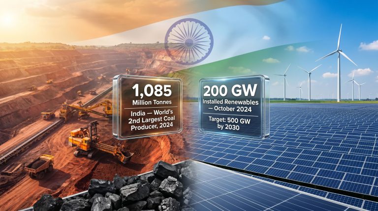 India energy transition and coal production contrast