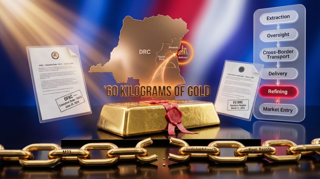 Gasabo Gold Refinery sanctions and gold smuggling map