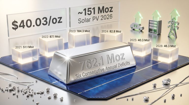 silver supply deficit and solar thrifting infographic