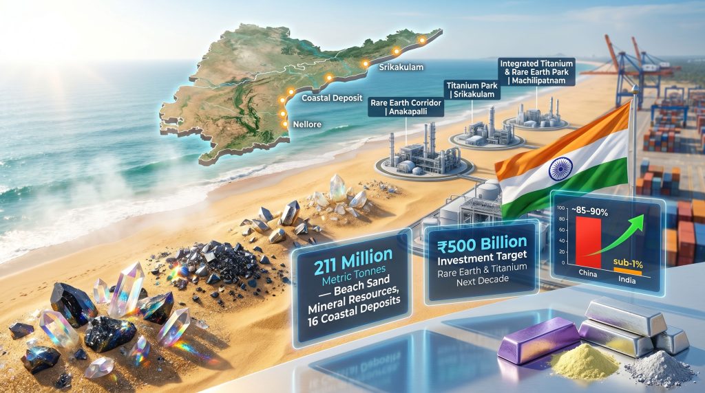 India rare earth corridor in Andhra Pradesh map infographic