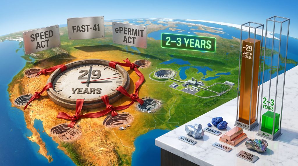 mine permitting revamp in North America timeline comparison