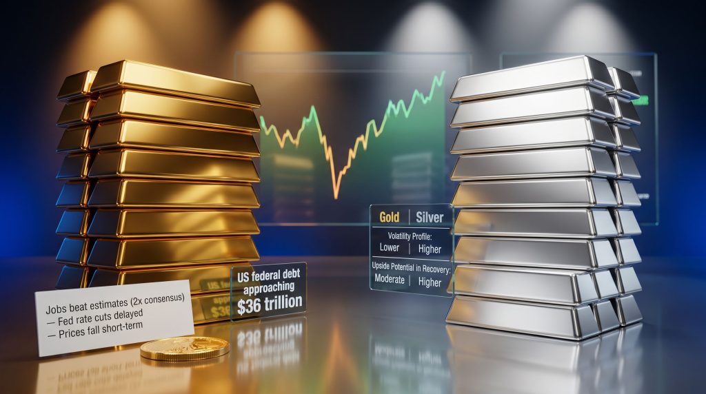 silver and gold price correction and buying opportunity chart