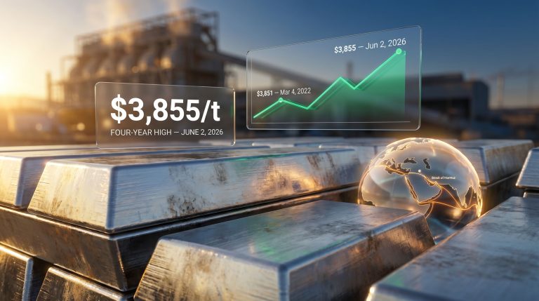 LME aluminium price four-year high chart