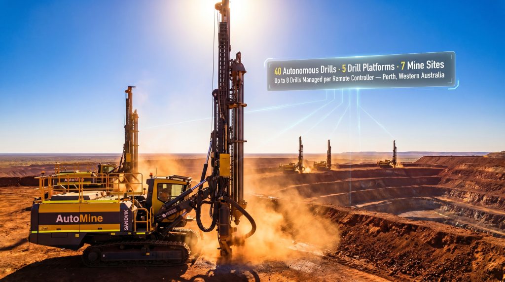 Sandvik and Rio Tinto autonomous open-pit drilling rigs