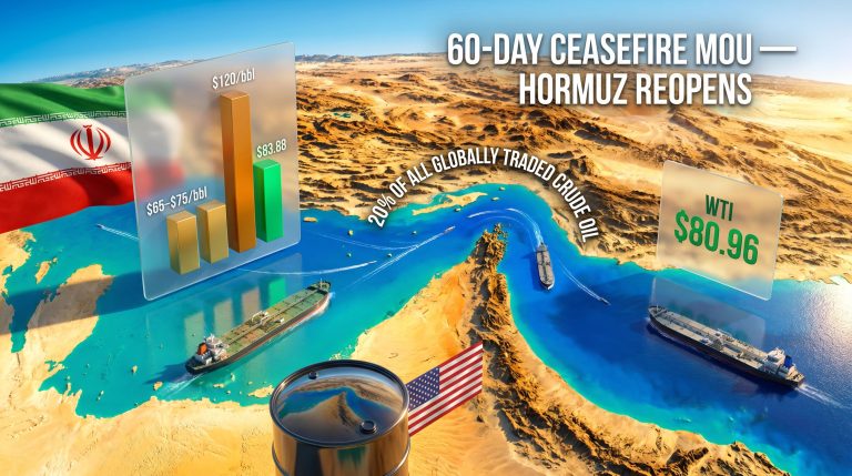 US and Iran Strait of Hormuz oil prices map