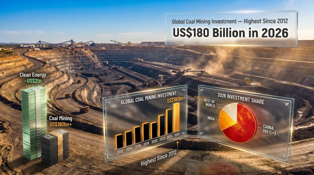 Global coal mining investment peak infographic