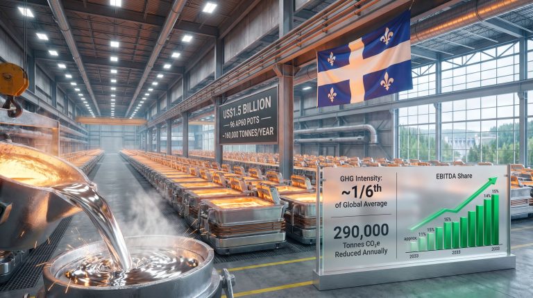 Rio Tinto AP60 expansion in Quebec smelter interior
