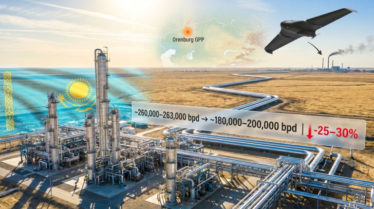 Karachaganak oil field drone attack impact map