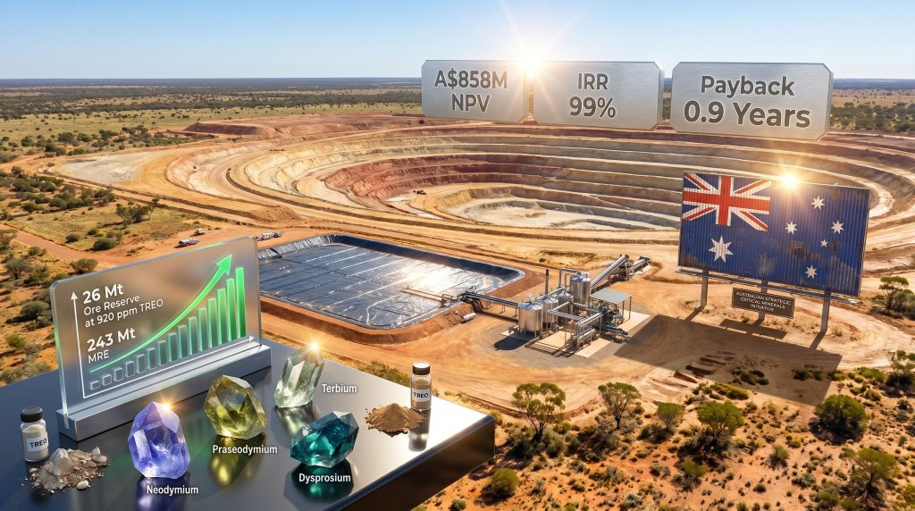Australian Rare Earths Koppamurra PFS mine infographic