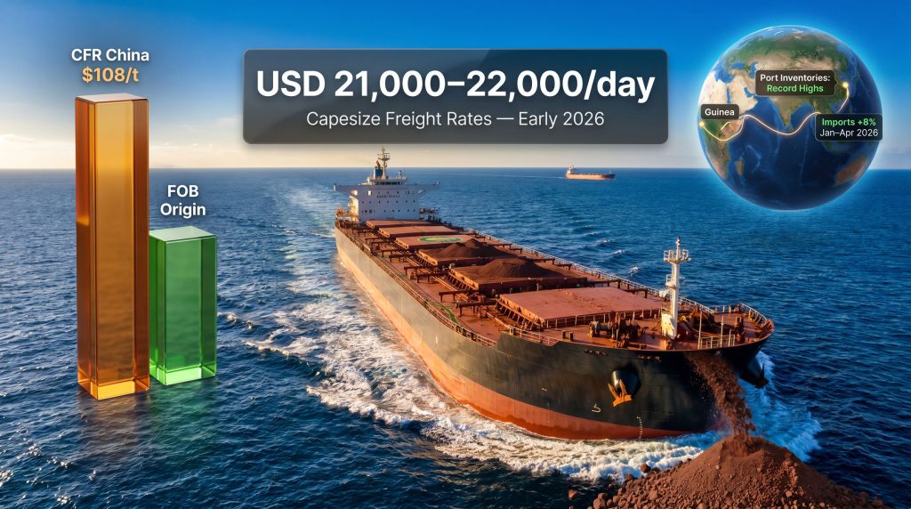 iron ore freight costs and weak China demand infographic