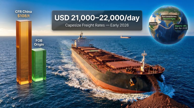 iron ore freight costs and weak China demand infographic
