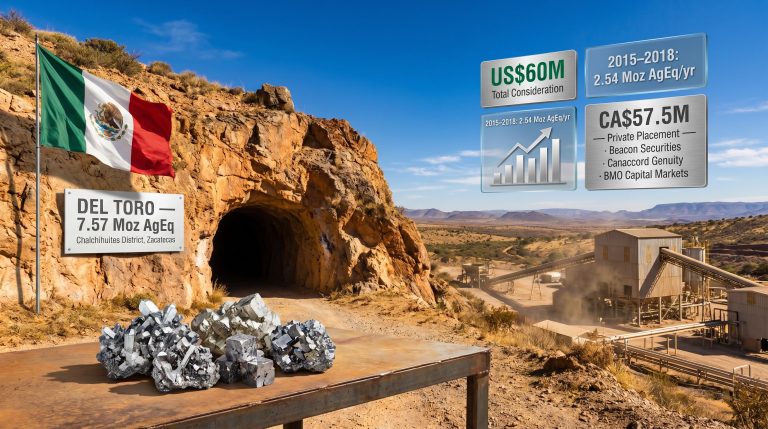 Sierra Madre Del Toro silver mine acquisition infographic