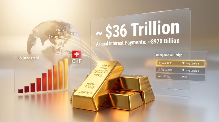 US debt crisis and gold hedge infographic
