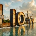 Lion Energy Ltd-LIO-Lilo offshore drilling platform at sunset