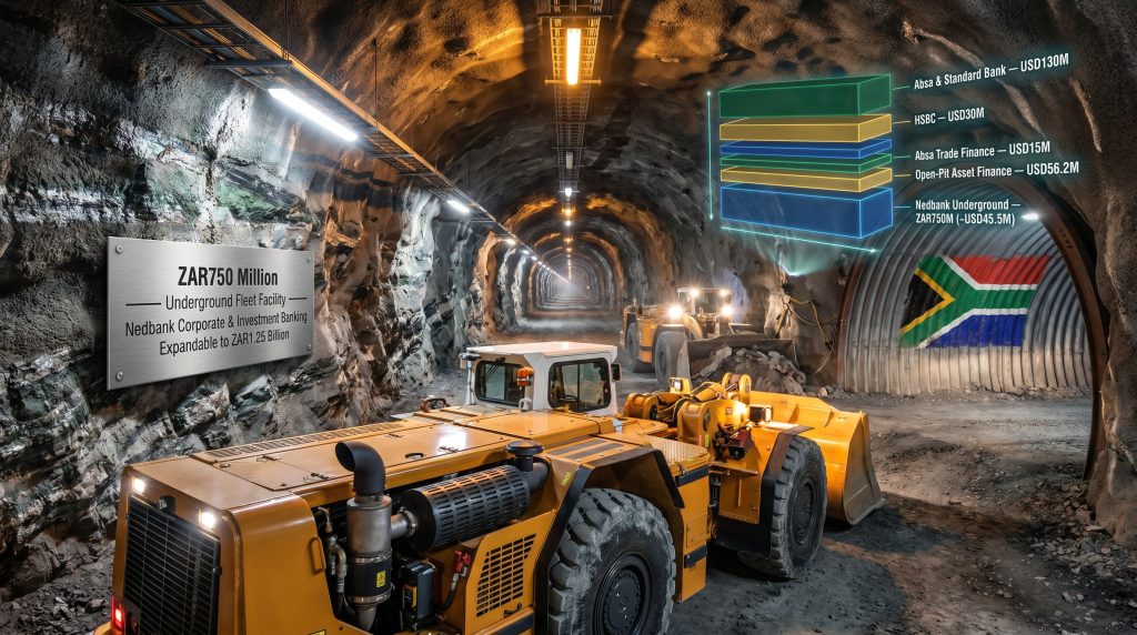 Tharisa Nedbank revolving finance facility mining tunnel infographic