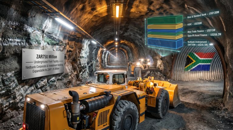 Tharisa Nedbank revolving finance facility mining tunnel infographic