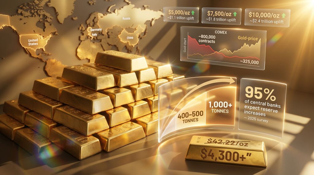 gold revaluation and central bank gold buying infographic