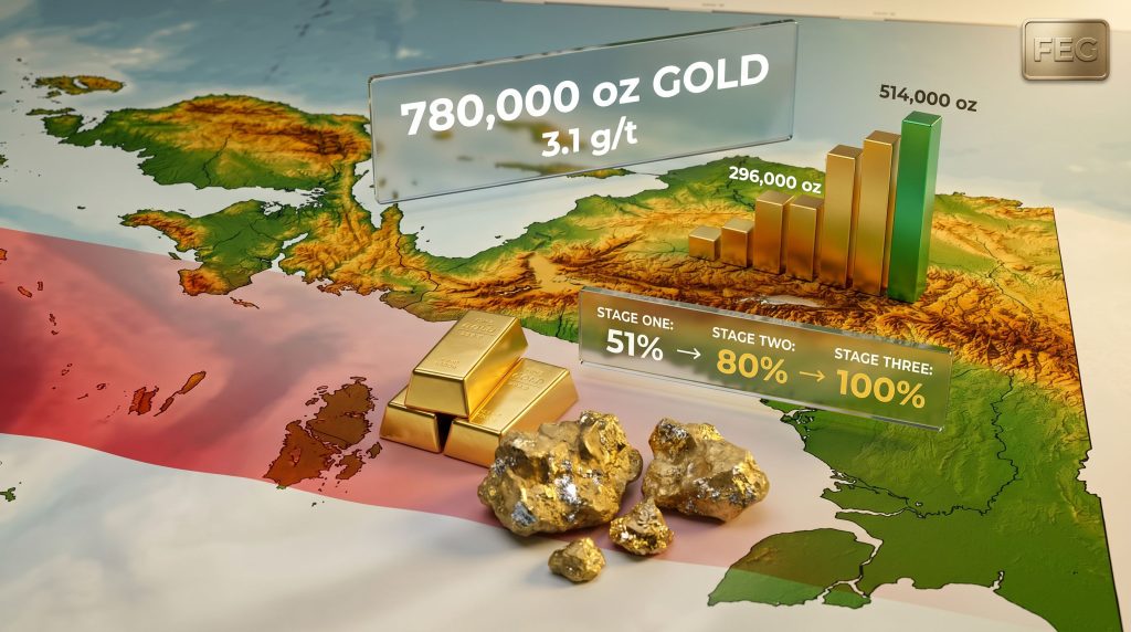 Far East Gold Idenburg Gold Project majority stake infographic