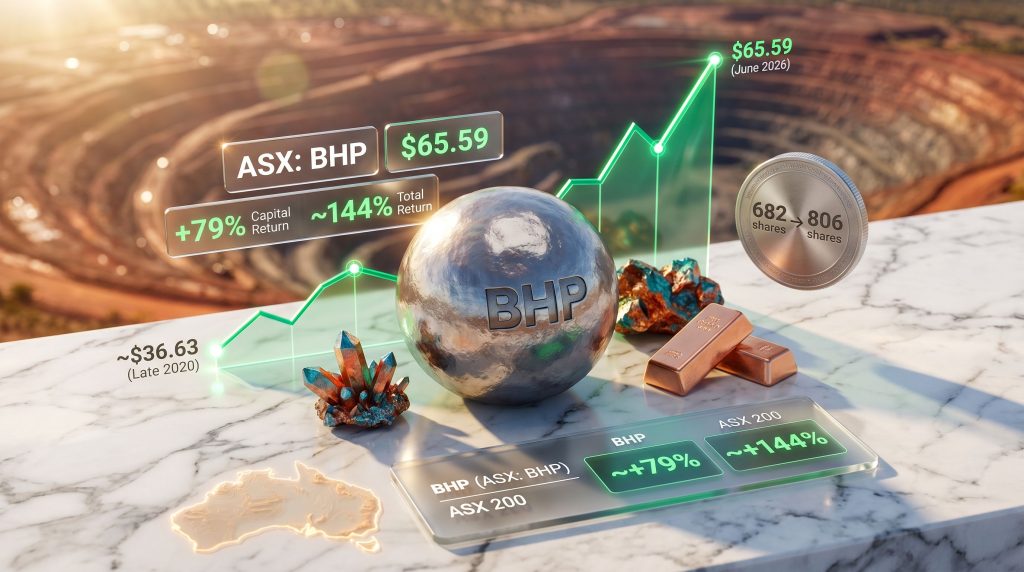 BHP shares performance since 2020 chart