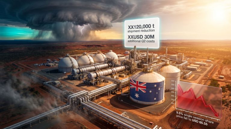 Cyclone Narelle impact on Alcoa Pinjarra refinery storm scene