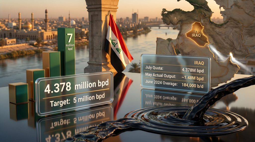 Iraq OPEC quota review oil output graphic