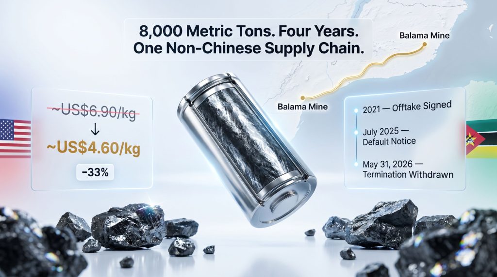 Tesla Syrah graphite supply deal infographic