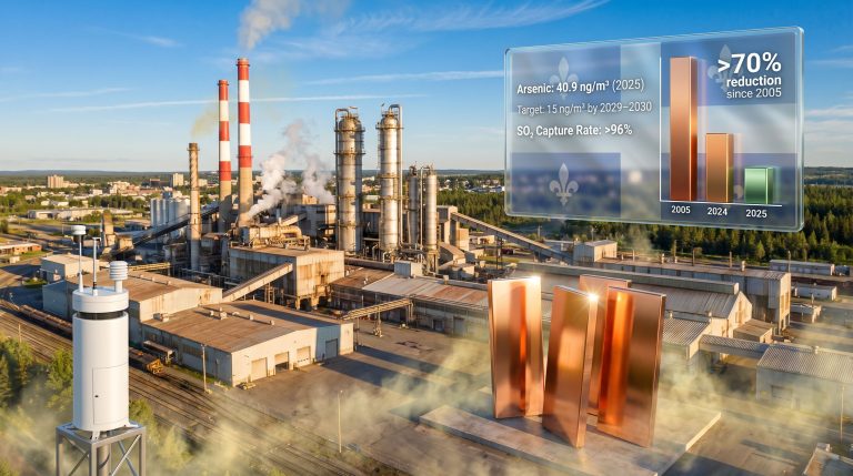 Glencore Horne Smelter air emissions reductions chart