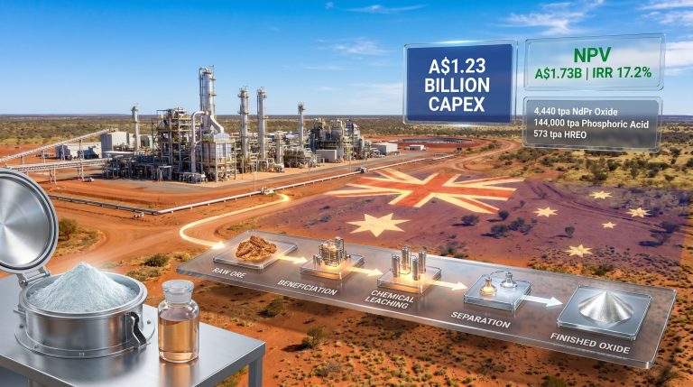 Arafura Nolans rare earths ore-to-oxide mine process flow