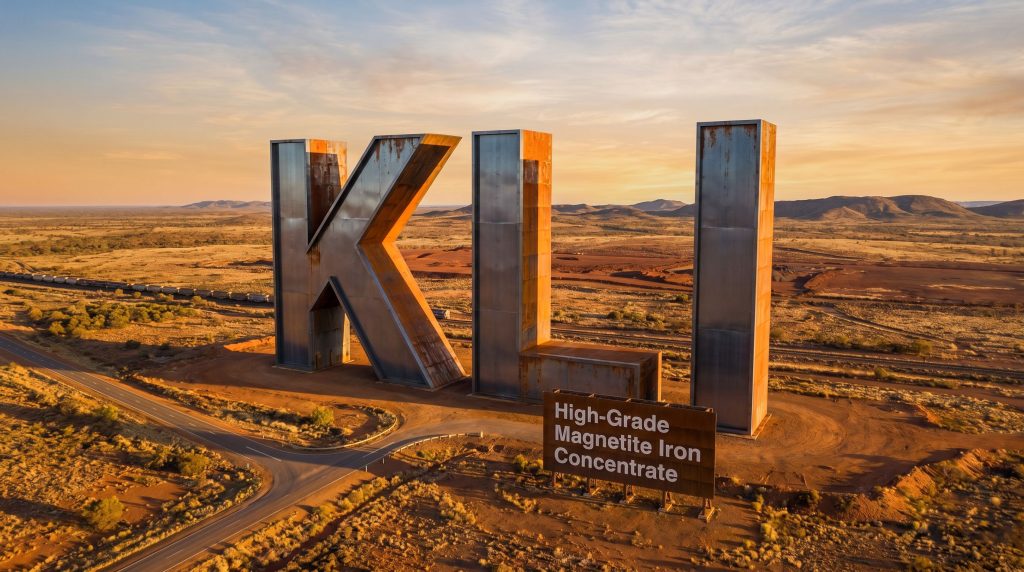 Killi Resources Ltd-KLI-Koolyanobbing magnetite iron concentrate landmark aerial view