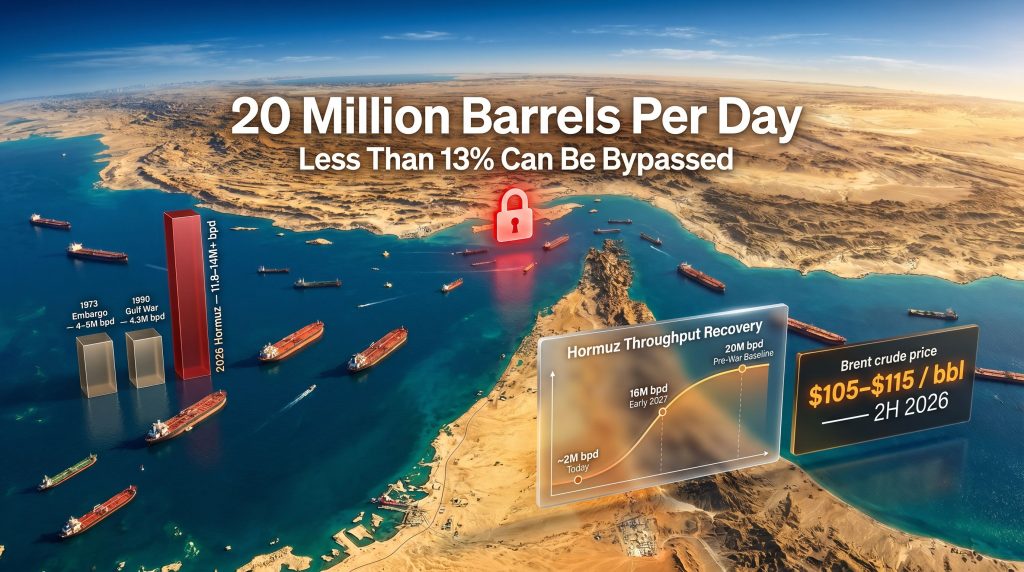 Strait of Hormuz oil supply disruption infographic map