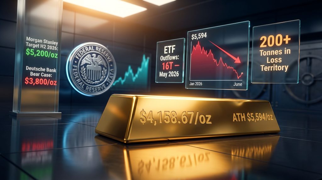 gold ETF outflows on Fed monetary tightening chart