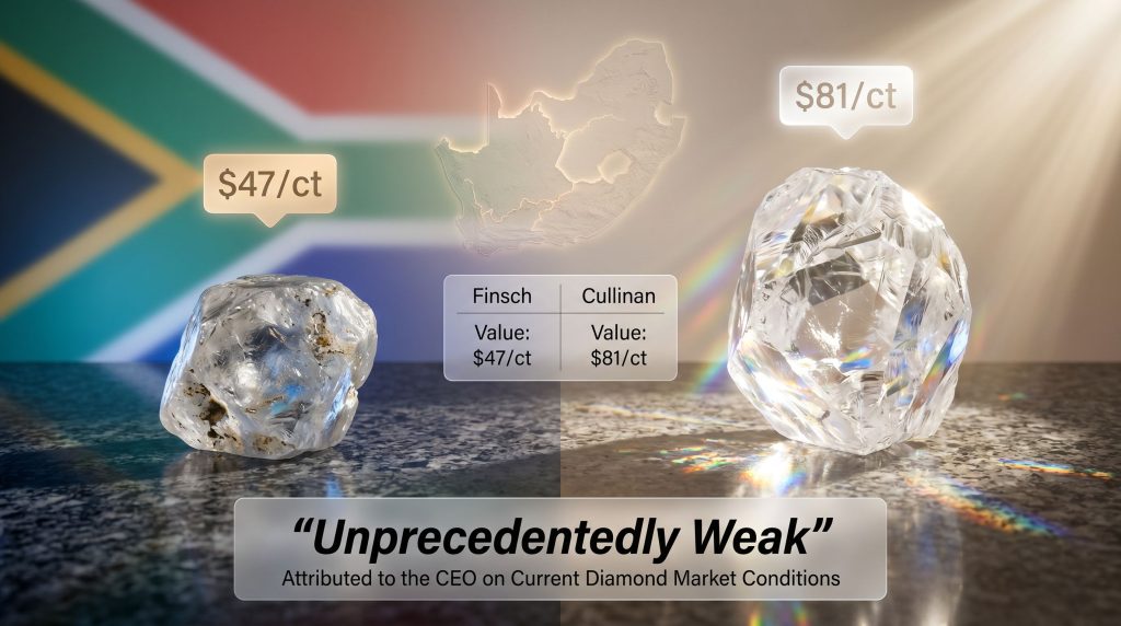 Petra Diamonds Finsch mine rescue diamond market comparison