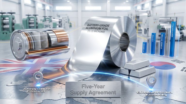Bridgnorth Aluminium battery foil supply deal with Lotte Aluminium Materials USA infographic