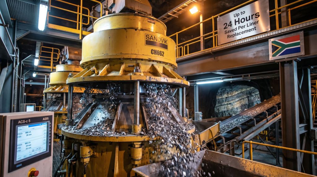 Sandvik CH662 crushers in South Africa platinum mining operation