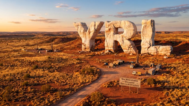Yandal Resources Ltd-YRL-YRI mining site in desert landscape