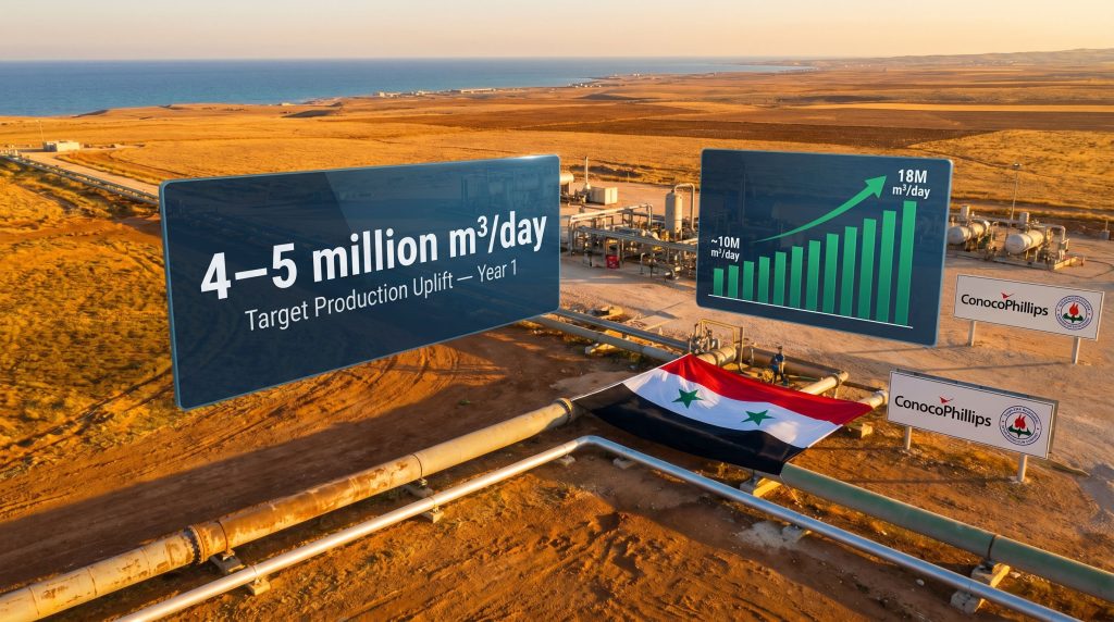 Syria ConocoPhillips gas exploration deal pipeline expansion graphic