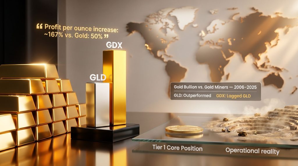 gold bull market and mining stocks comparison chart