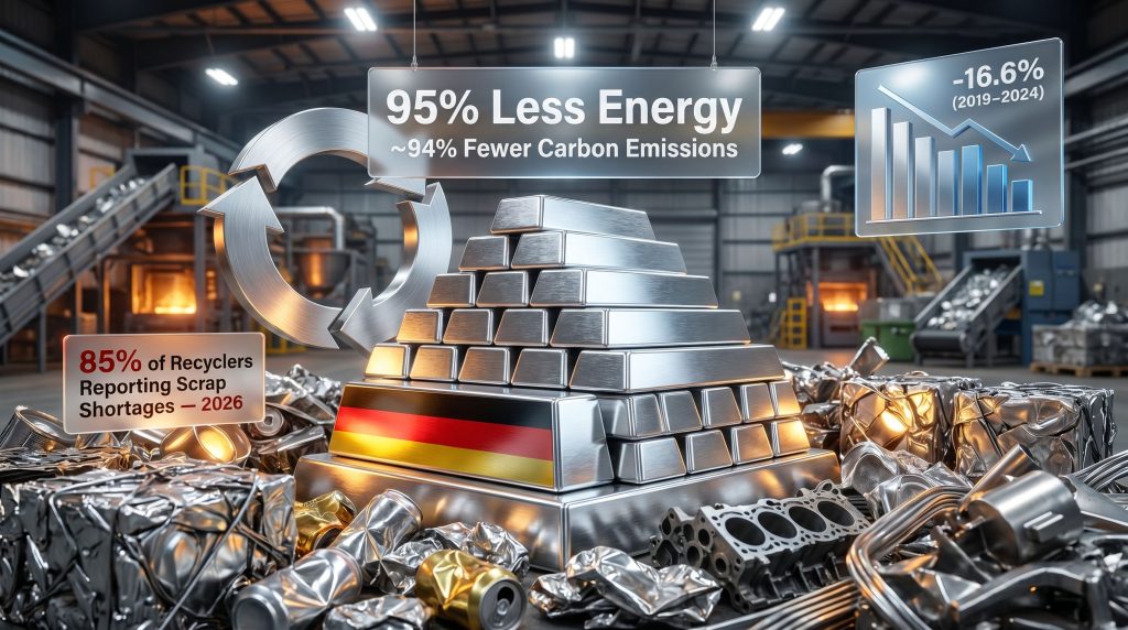 Germany secondary aluminium production and consumption economy infographic
