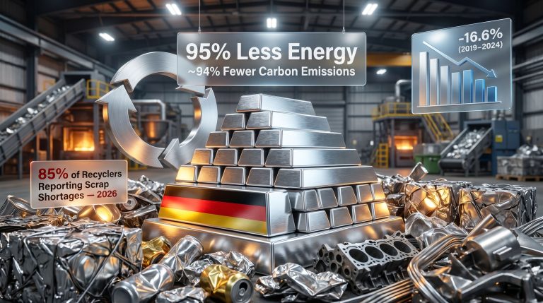Germany secondary aluminium production and consumption economy infographic