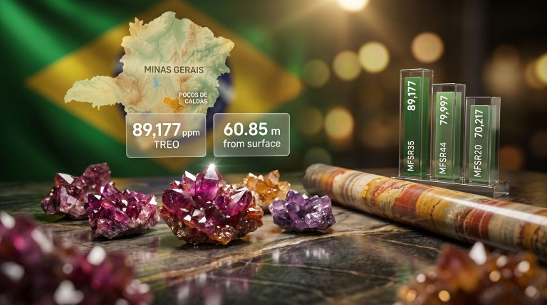 Power Minerals Morro do Ferro drilling campaign results infographic