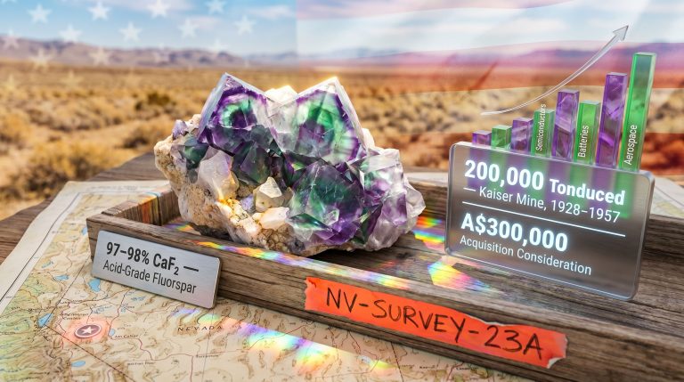 West Cobar Baxter fluorspar project acquisition in Nevada infographic
