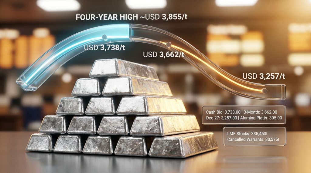 LME aluminium prices on June 4 chart