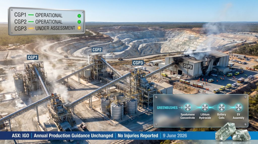 fire at Greenbushes lithium operation plant damage