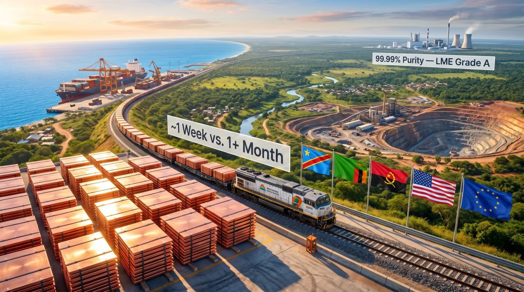 Lobito Corridor copper shipment to Europe route