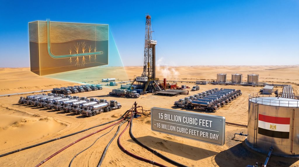 Badr Eldin well Egypt gas reserves drilling site