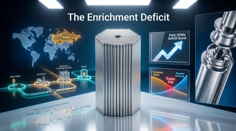 uranium enrichment and supply deficit infographic