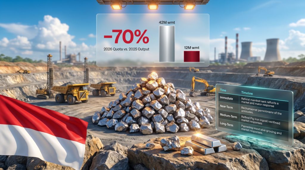 Weda Bay Nickel ore production halt due to mining quota infographic